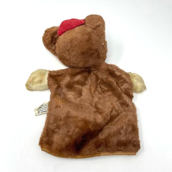 Vintage Bear Puppet Character Brown Red Hat 1960s - Picture 2 of 3